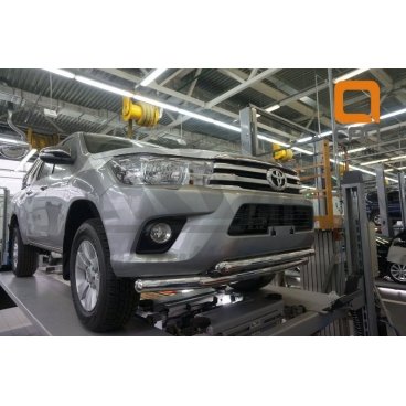 Передняя защита двойная для Toyota Hilux  Can Otomotiv (нержавеющая сталь)